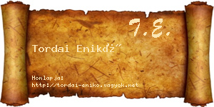 Tordai Enikő névjegykártya